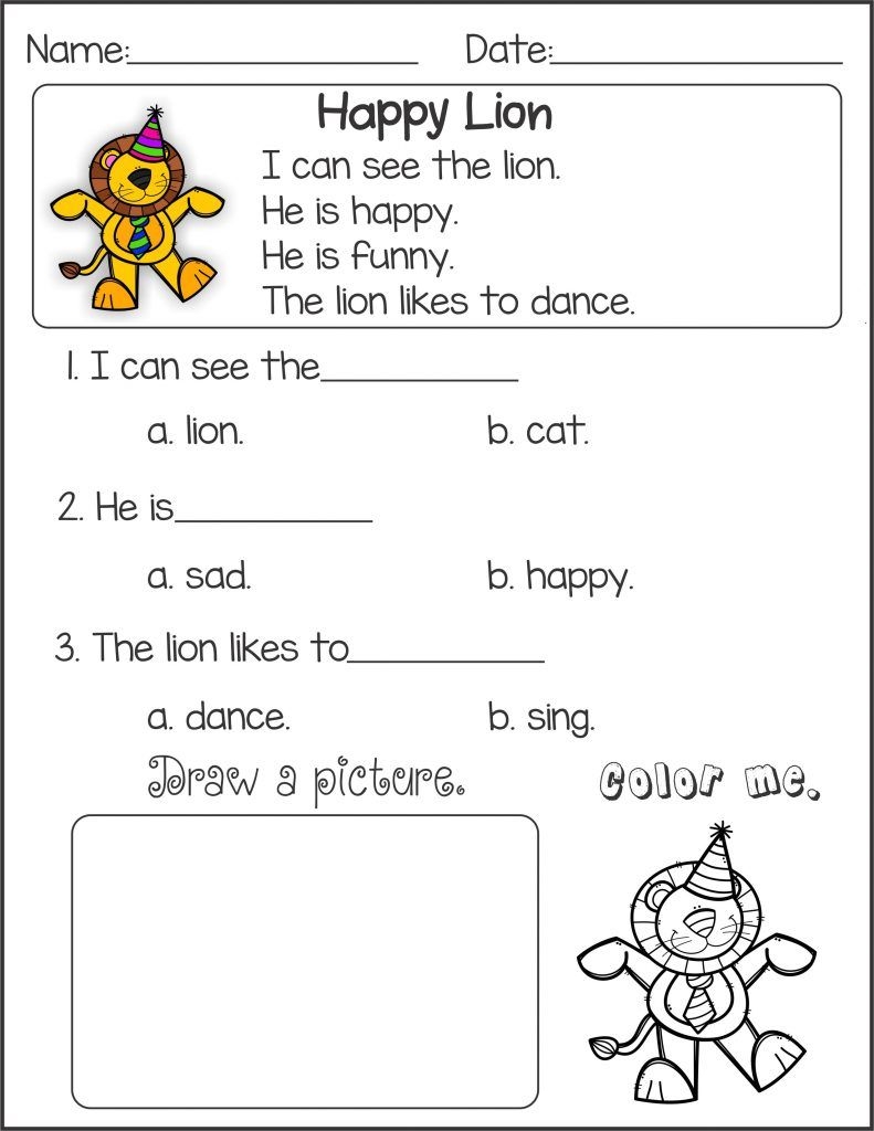 preschool reading worksheets