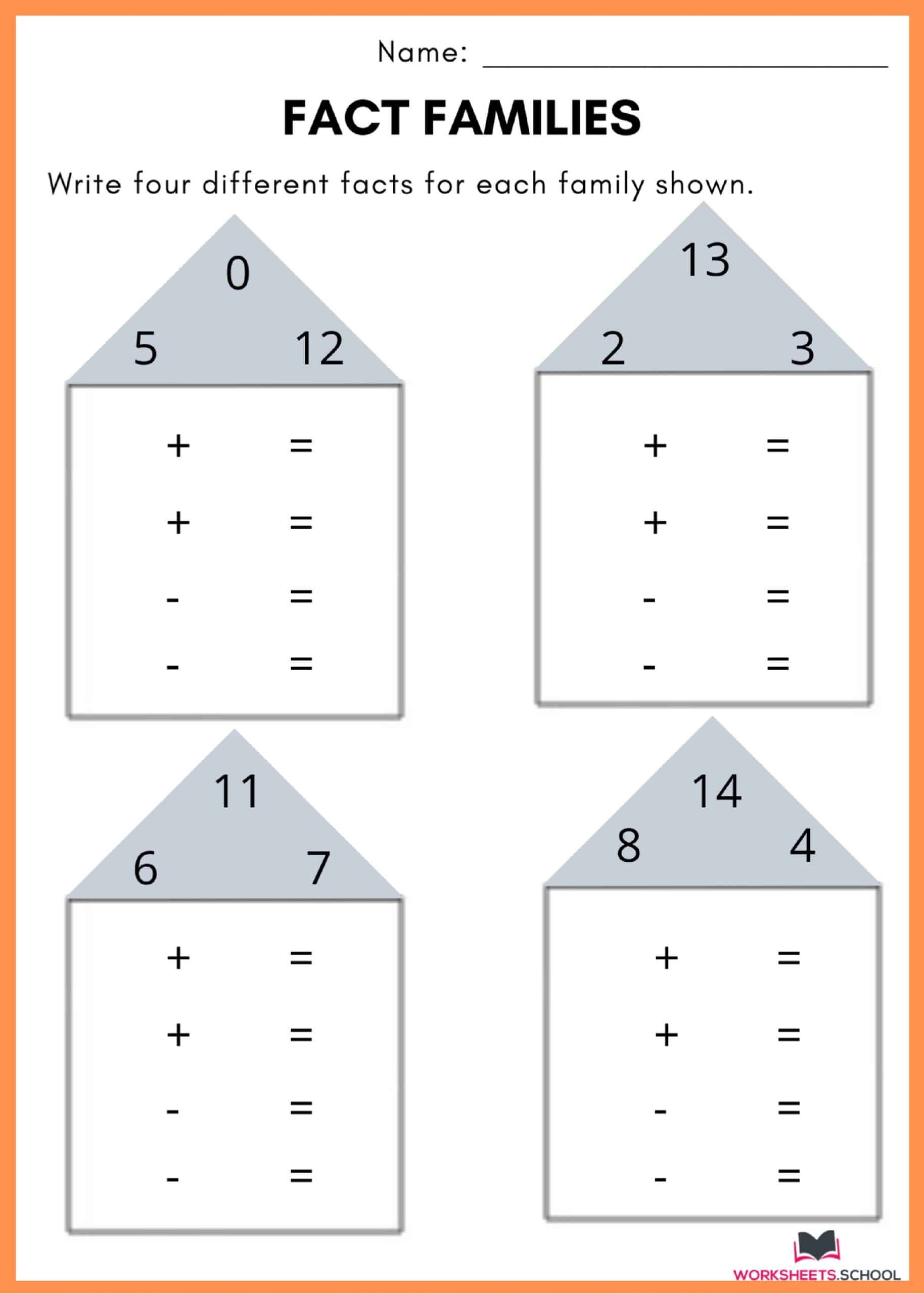 10 Fact Family Worksheets Multiplication Addition EduWorksheets