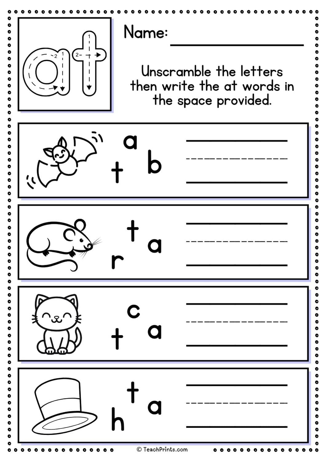 100 Free Word Family Worksheets Teach Prints