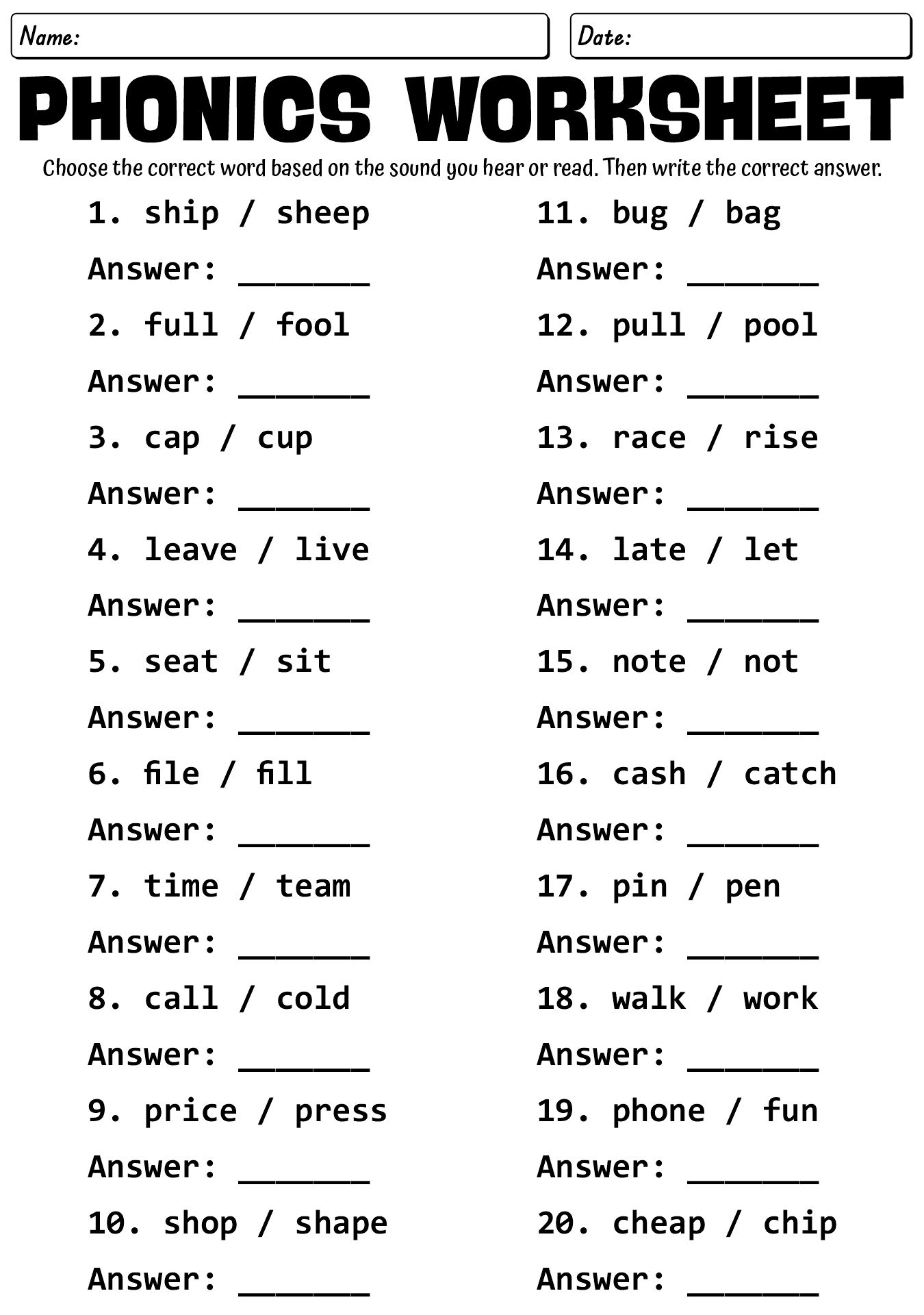11 Phonics Worksheets For ESL Adults Free PDF At Worksheeto