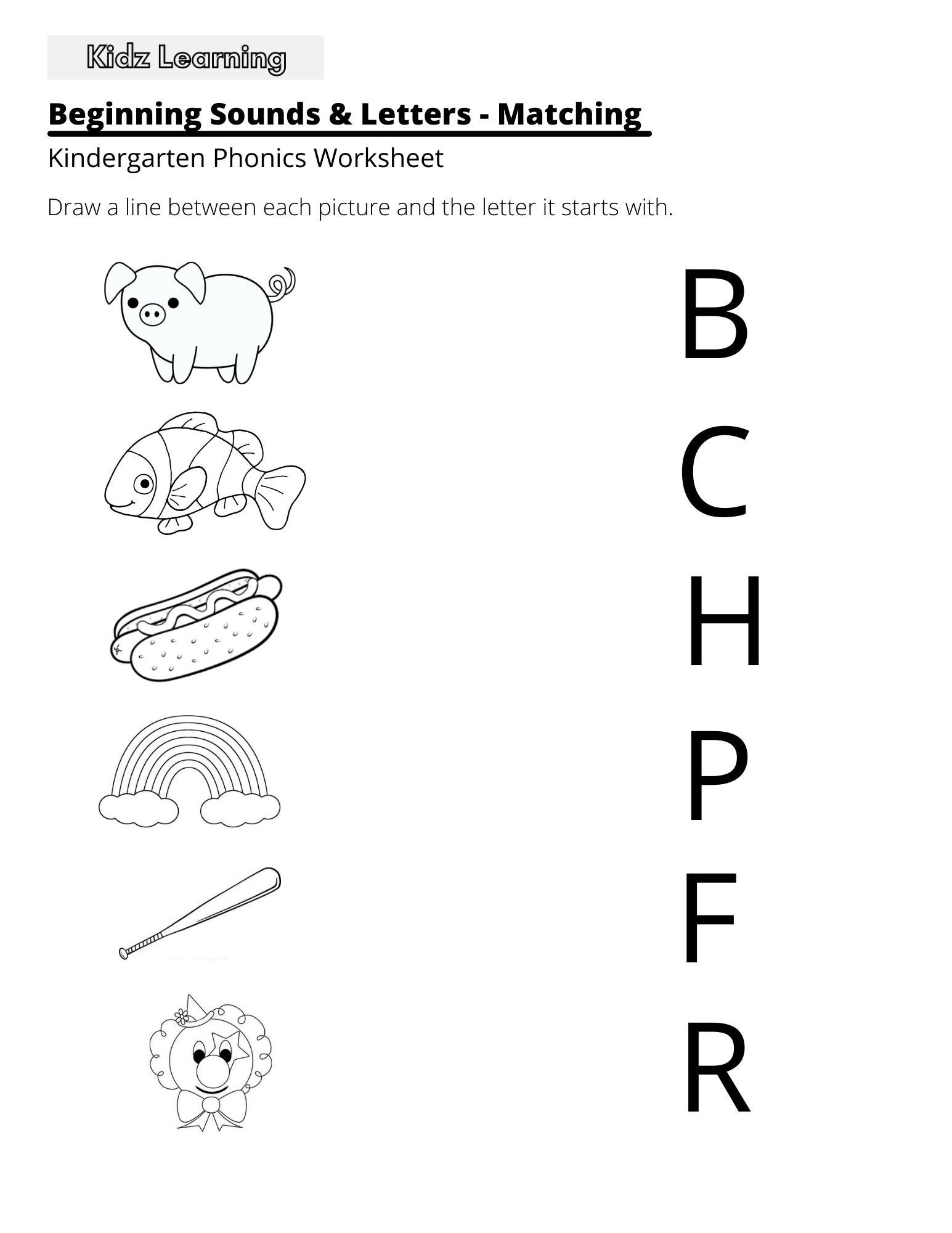 15 Printable Beginning Sounds Worksheets Preschool 1st Grade Phonics And Literacy Etsy