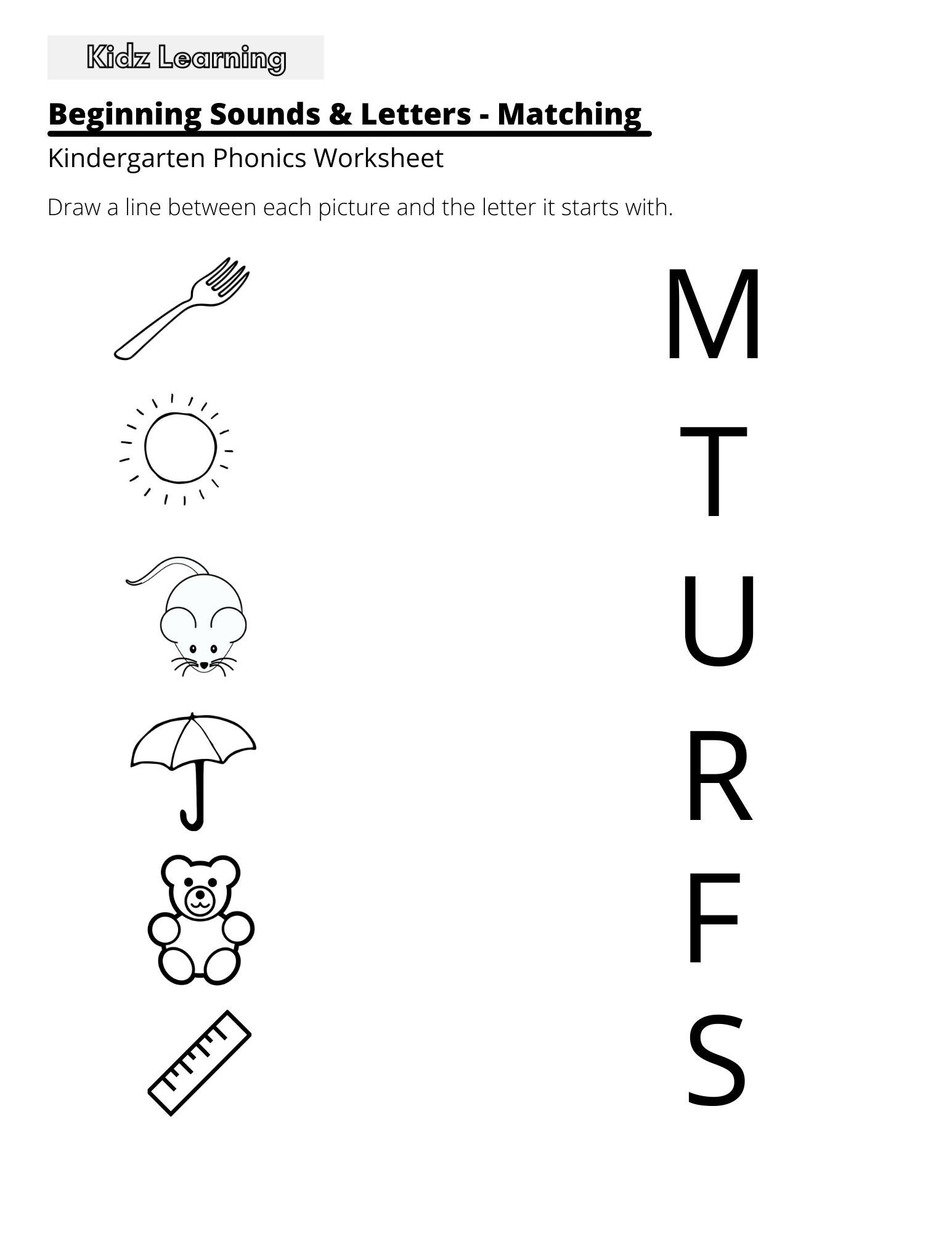 15 Printable Beginning Sounds Worksheets Preschool 1st Grade Phonics And Literacy Etsy