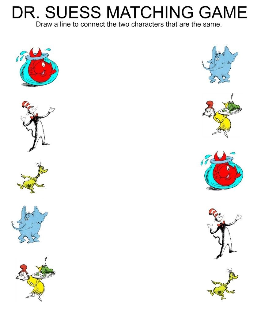 dr seuss worksheets preschool