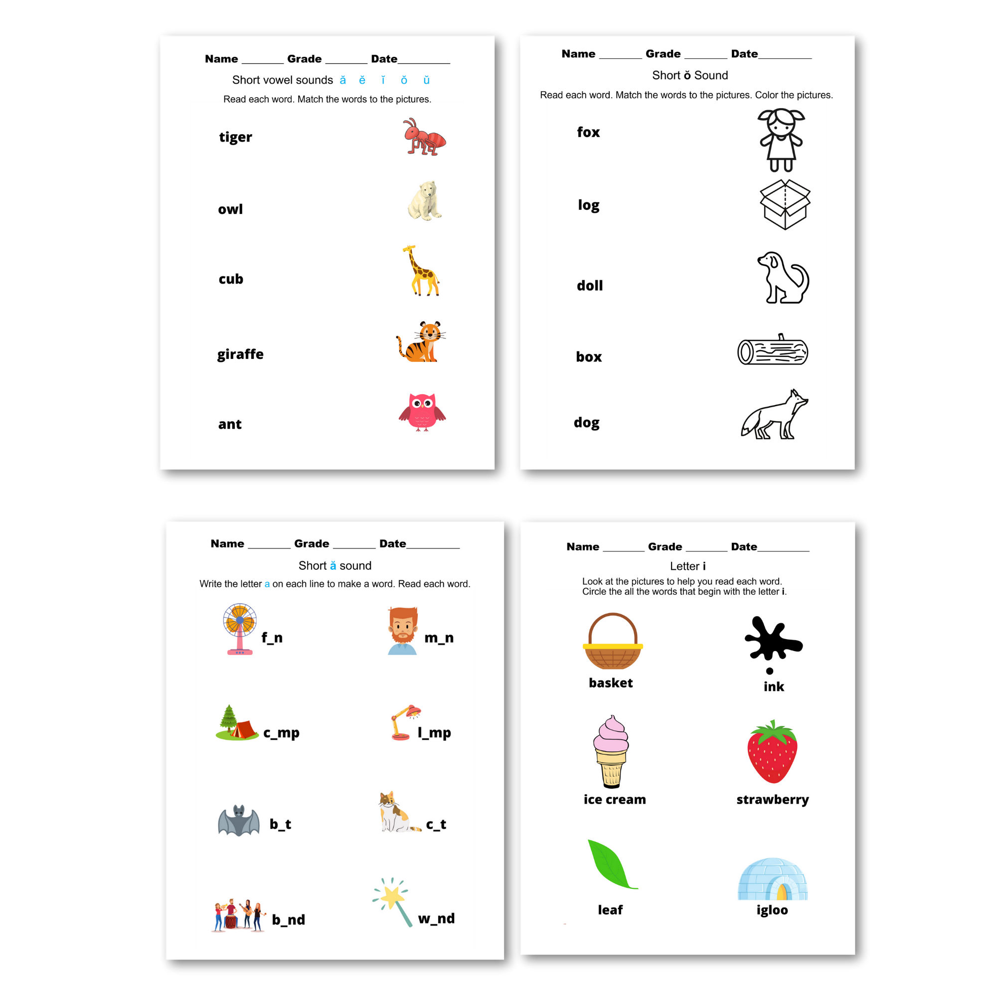 k5 phonics worksheets