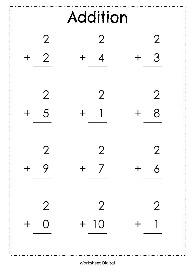 addition for preschool worksheet