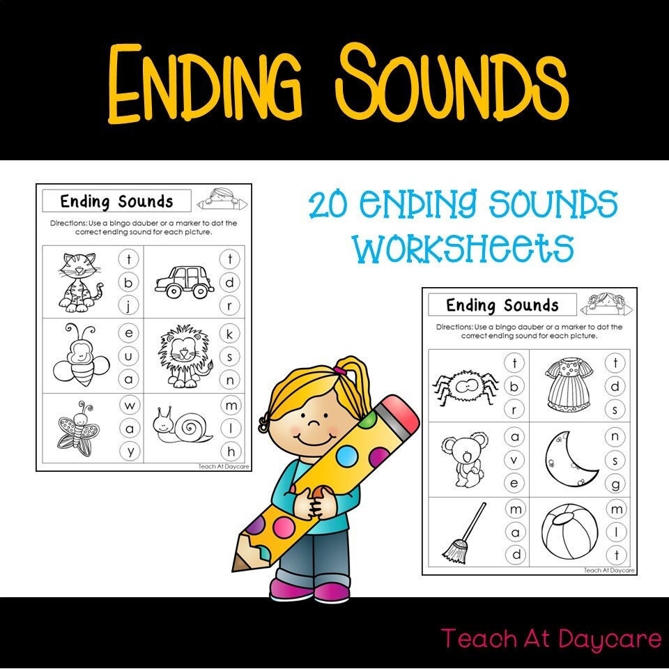 kindergarten ending sounds worksheets kindergarten ending sounds worksheets