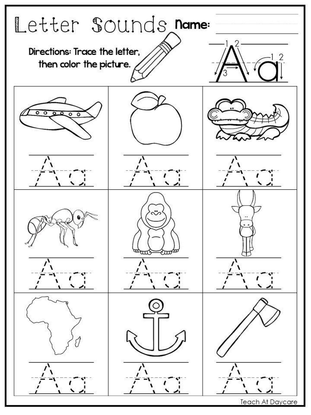 24 Printable Alphabet Letter Sounds Worksheets Preschool kdg Phonics Etsy Denmark