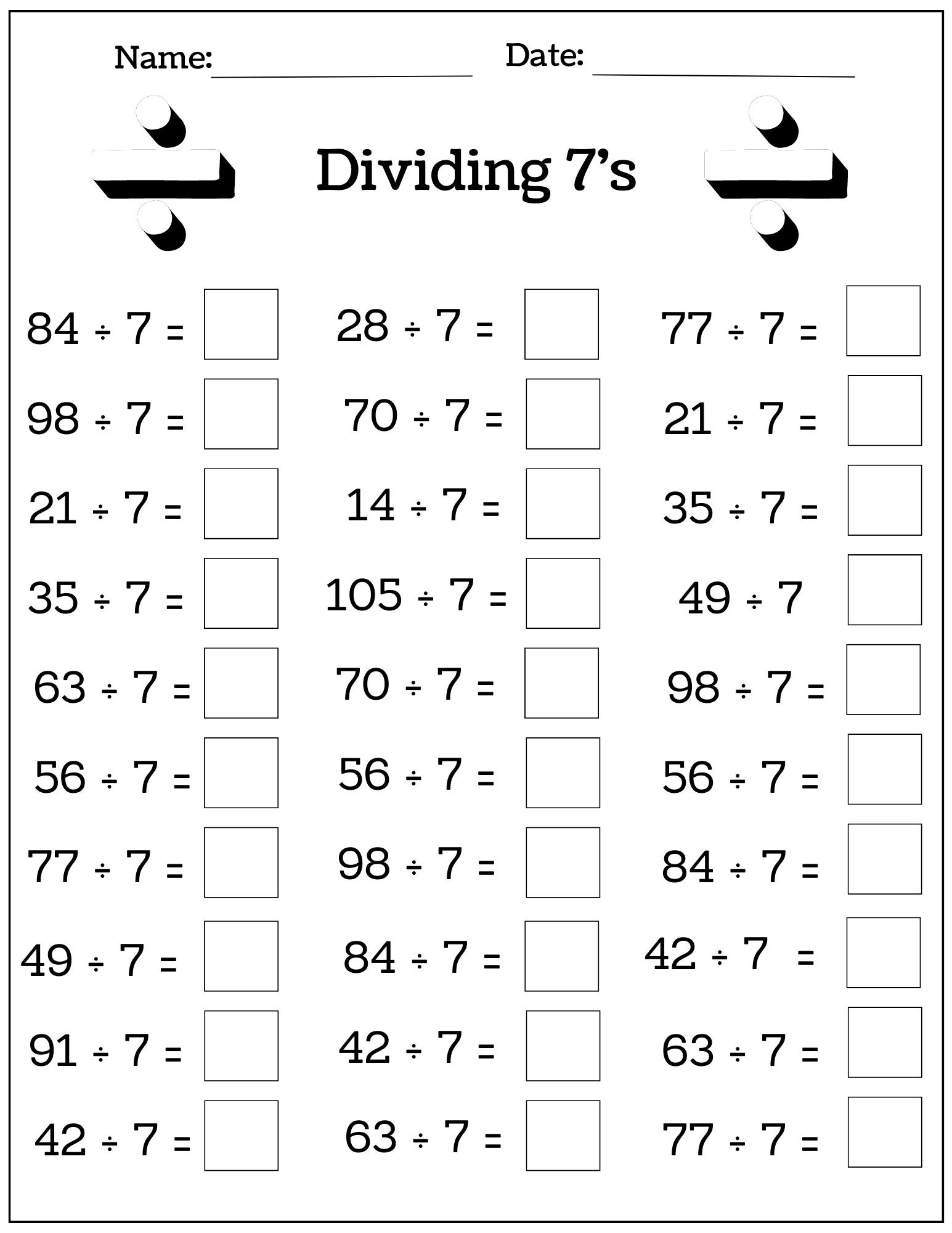 24 Printable Multiplication And Division Worksheets 1 12 Fill In The Blanks With Answer Pages Maths Drills Etsy Norway