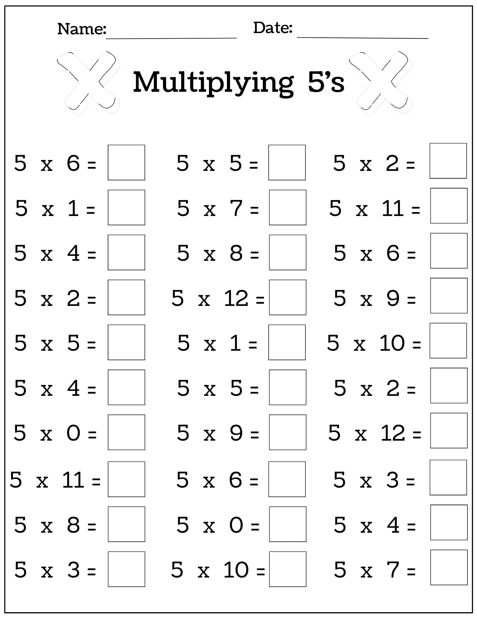24 Printable Multiplication Worksheets Fill In The Blanks Single Digit Multiplication numbers 1 12 Etsy Sweden
