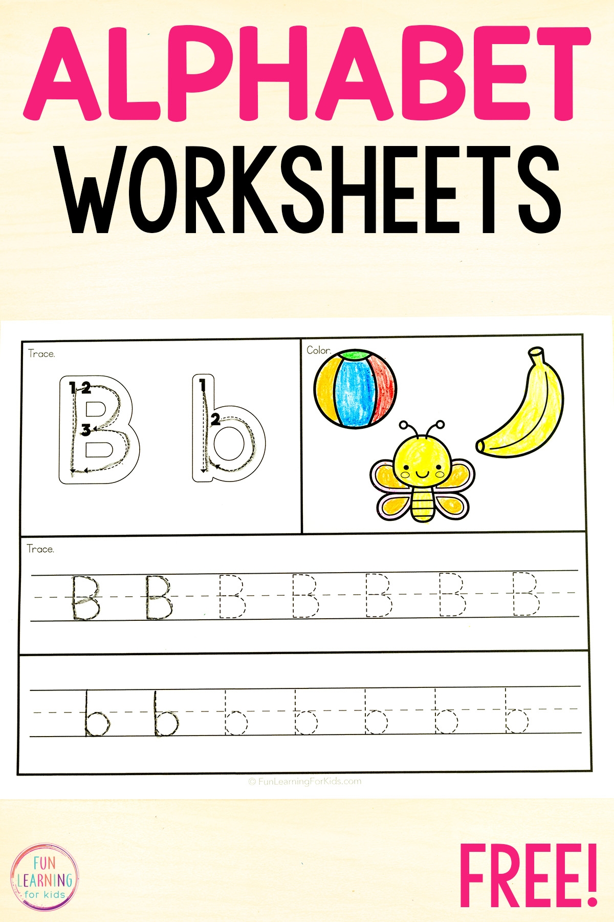 26 Alphabet Beginning Sounds Letter Tracing Worksheets