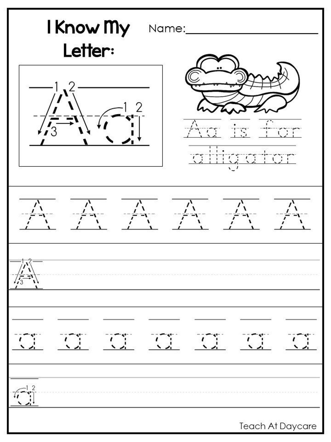 26 Printable Alphabet I Know My Letters Worksheets Preschool kdg Phonics Etsy