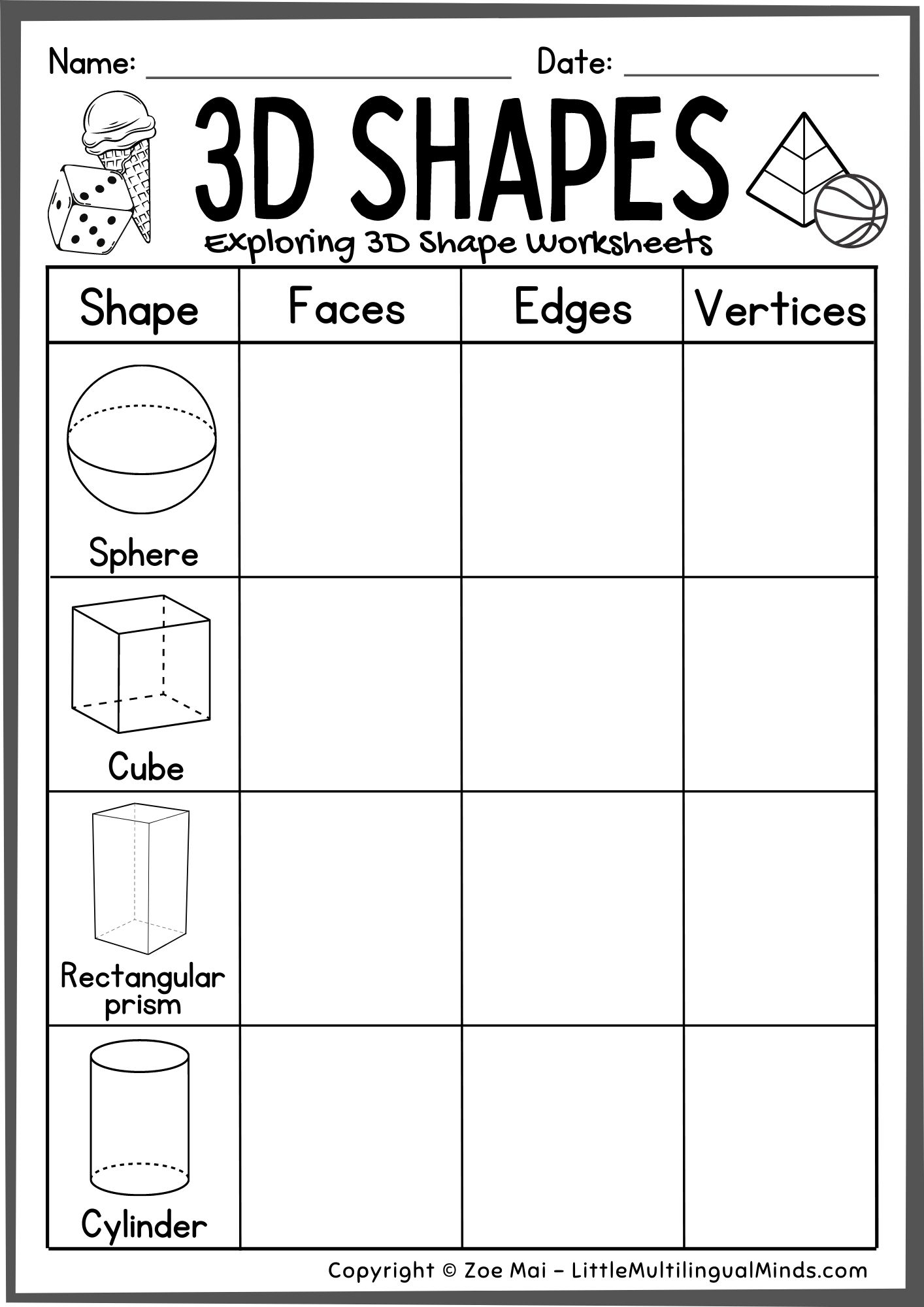 2D And 3D Shapes Sort And Identify Activities Worksheets Pre K Kindergarten Made By Teachers