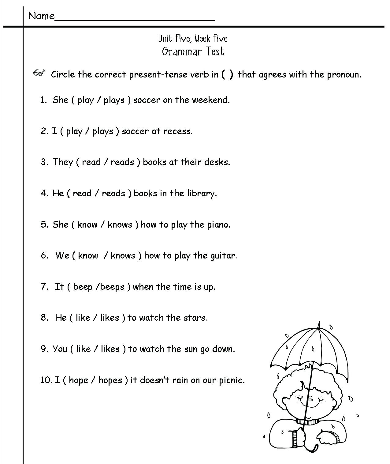 2nd grade grammar worksheets