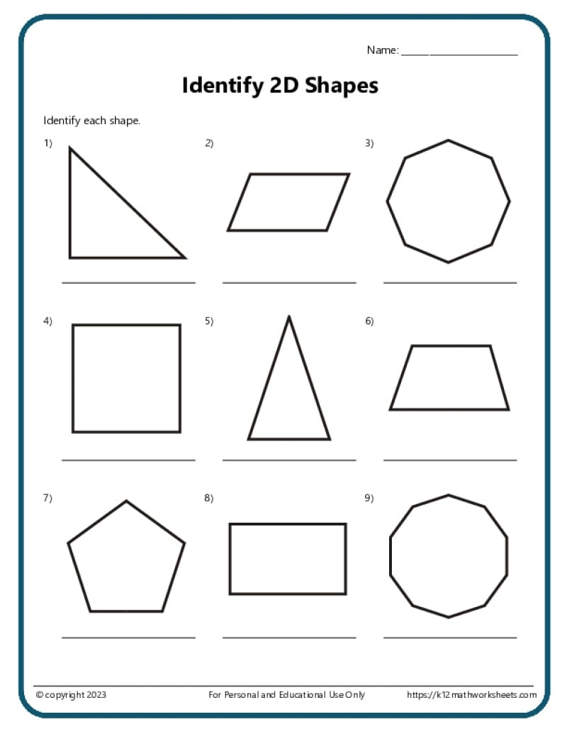 2nd Grade Geometry Worksheets