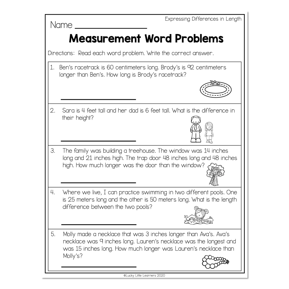 2nd Grade Math Worksheets Measurement Expressing Differences Worksheets Library