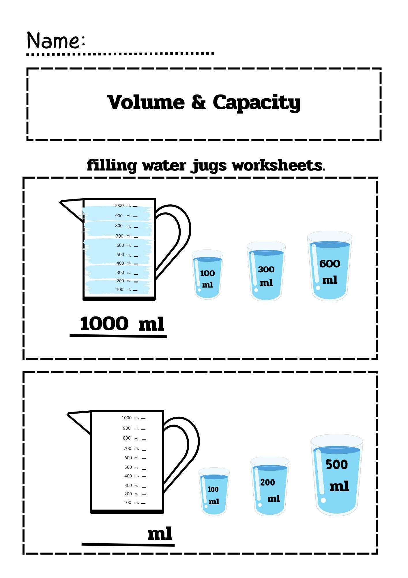 30 Measuring Capacity And Liquid Volume Activities And Worksheets Etsy