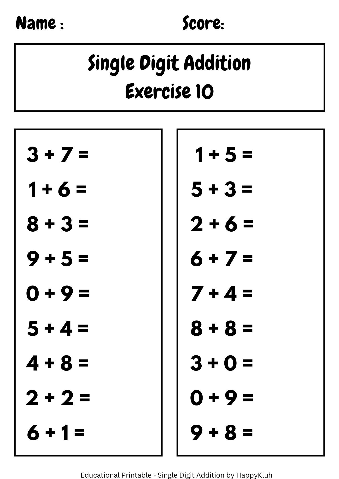 30 Printable Single Digit Addition Worksheets Preschool 2nd Grade Math Etsy 30 Printable Single Digit Addition Worksheets Preschool 2nd Grade Math Etsy