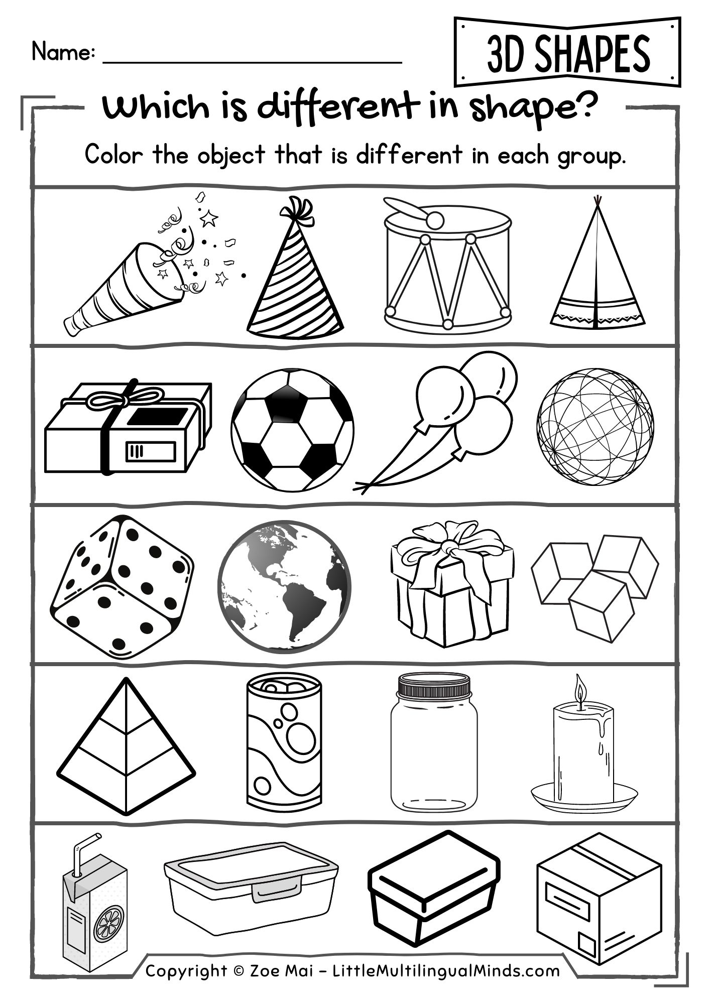 preschool shape worksheet