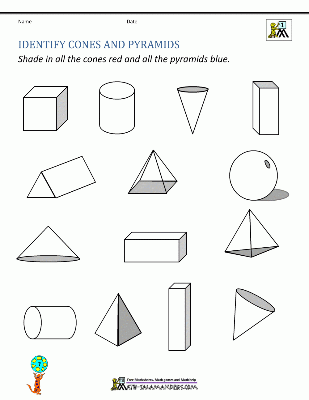 3d Shapes Worksheets