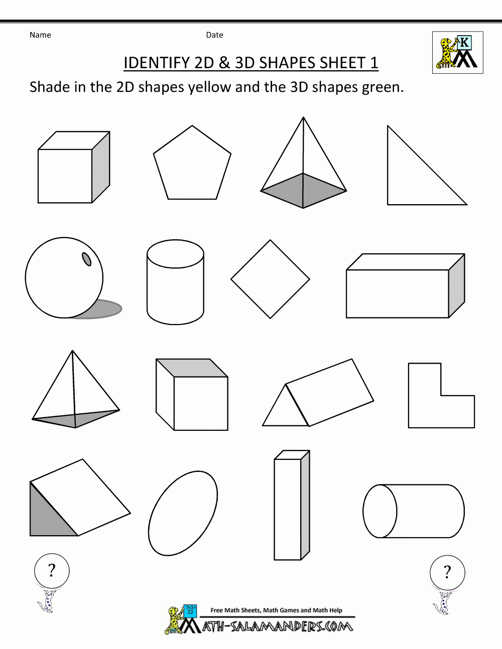 3d Shapes Worksheets 3d Shapes Worksheets