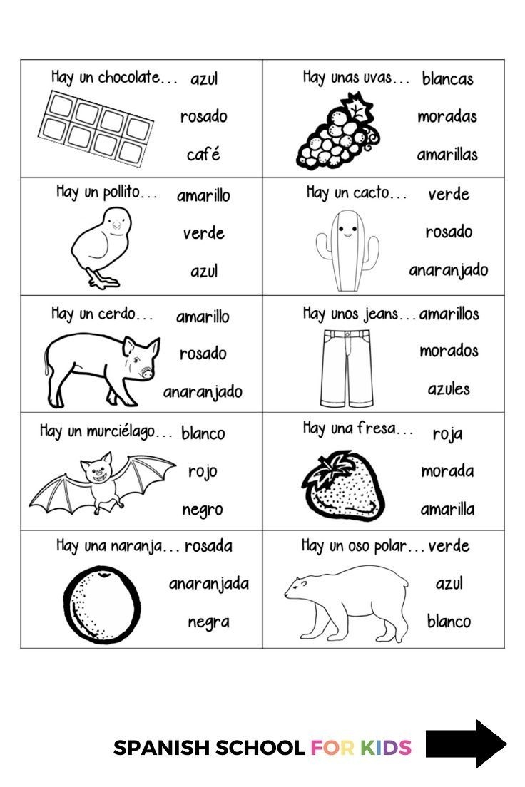 4 Coloring Pages For Kids To Start Learning Spanish Learning Spanish For Kids
