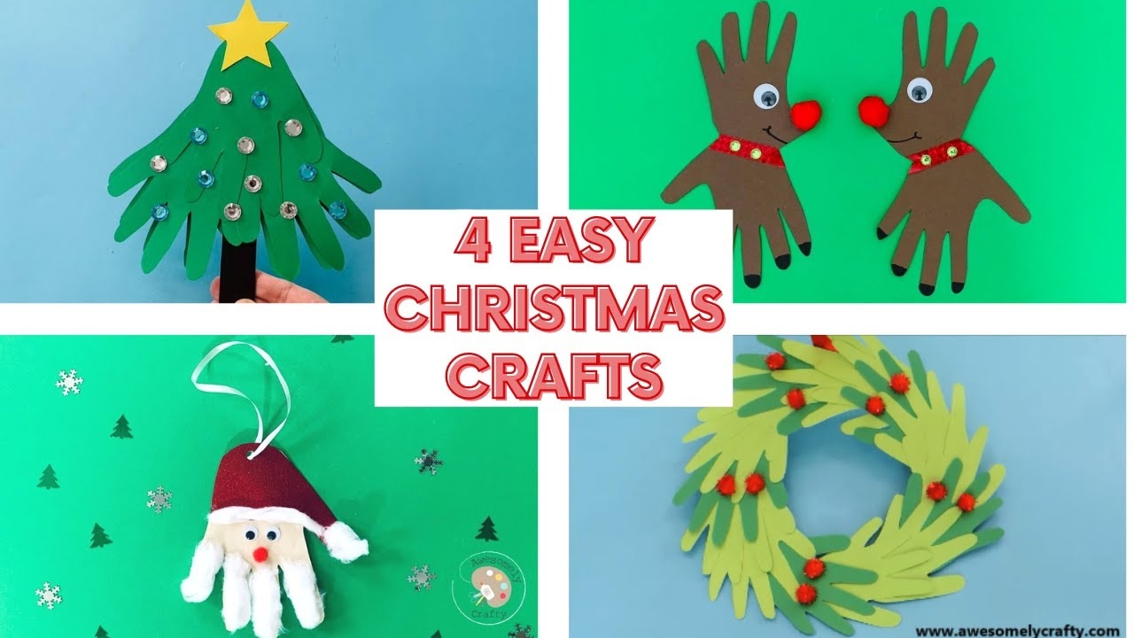 4 Easy Christmas Crafts For Kids 4 Easy Handprint Crafts For Kids YouTube 4 Easy Christmas Crafts For Kids 4 Easy Handprint Crafts For Kids YouTube