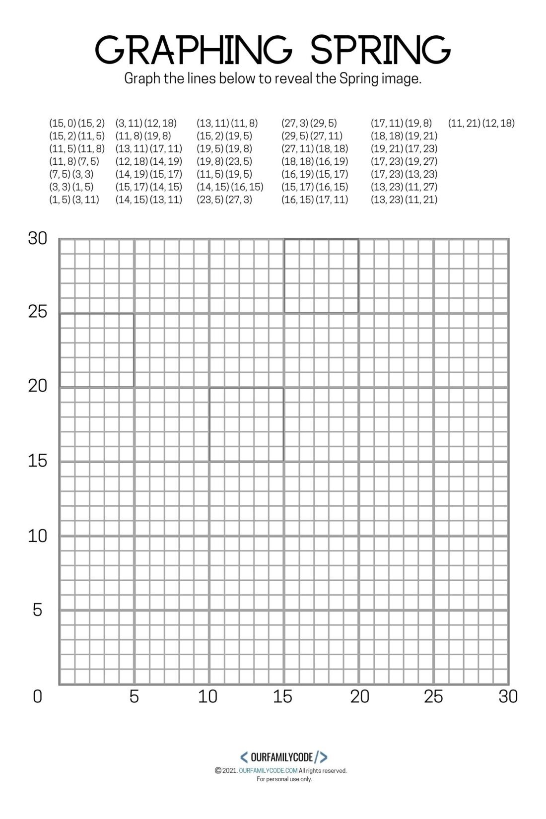 4 Free Spring Graphing Coordinate Plane Worksheets Our Family Code