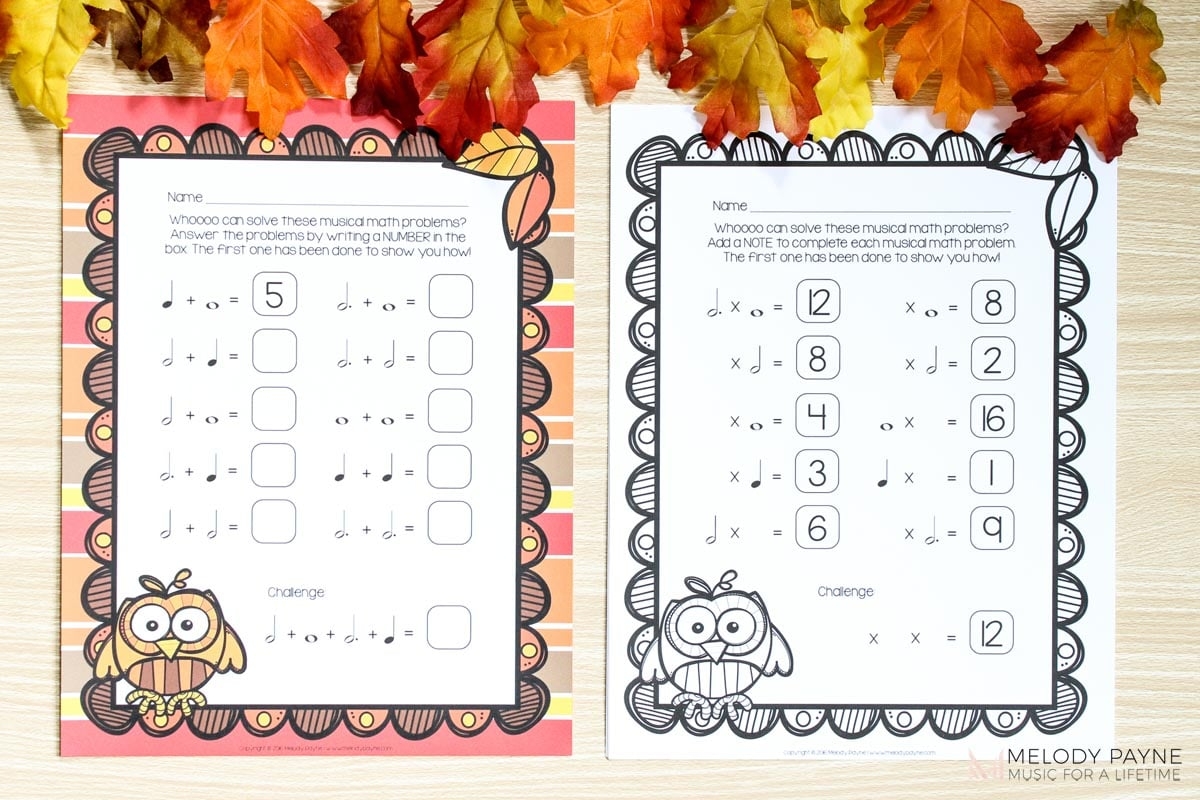 4 Great Reasons To Use Fall Music Math Rhythm Worksheets Melody Payne Music For A Lifetime