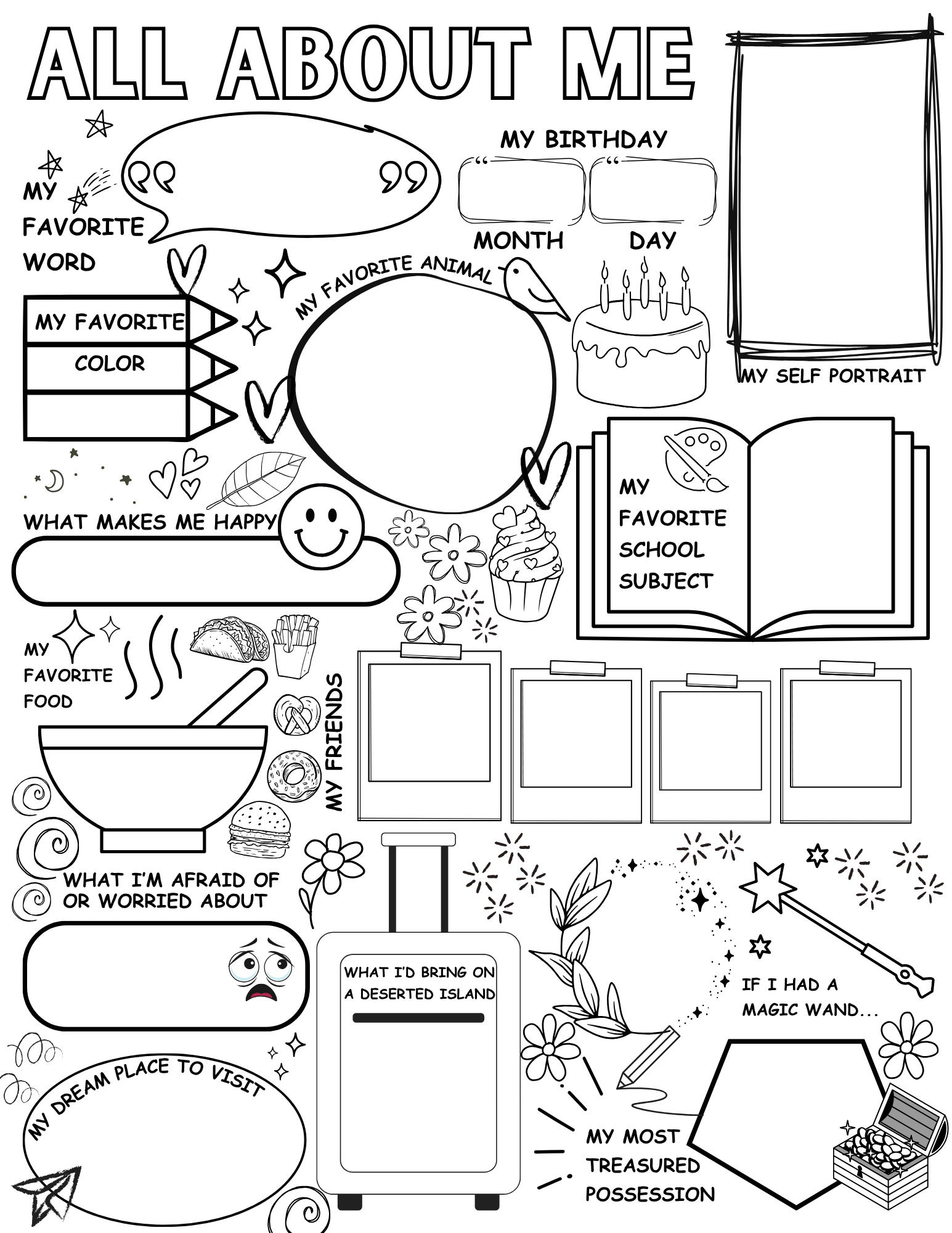 5 Free Printable Worksheets With All About Me Questions For Kids