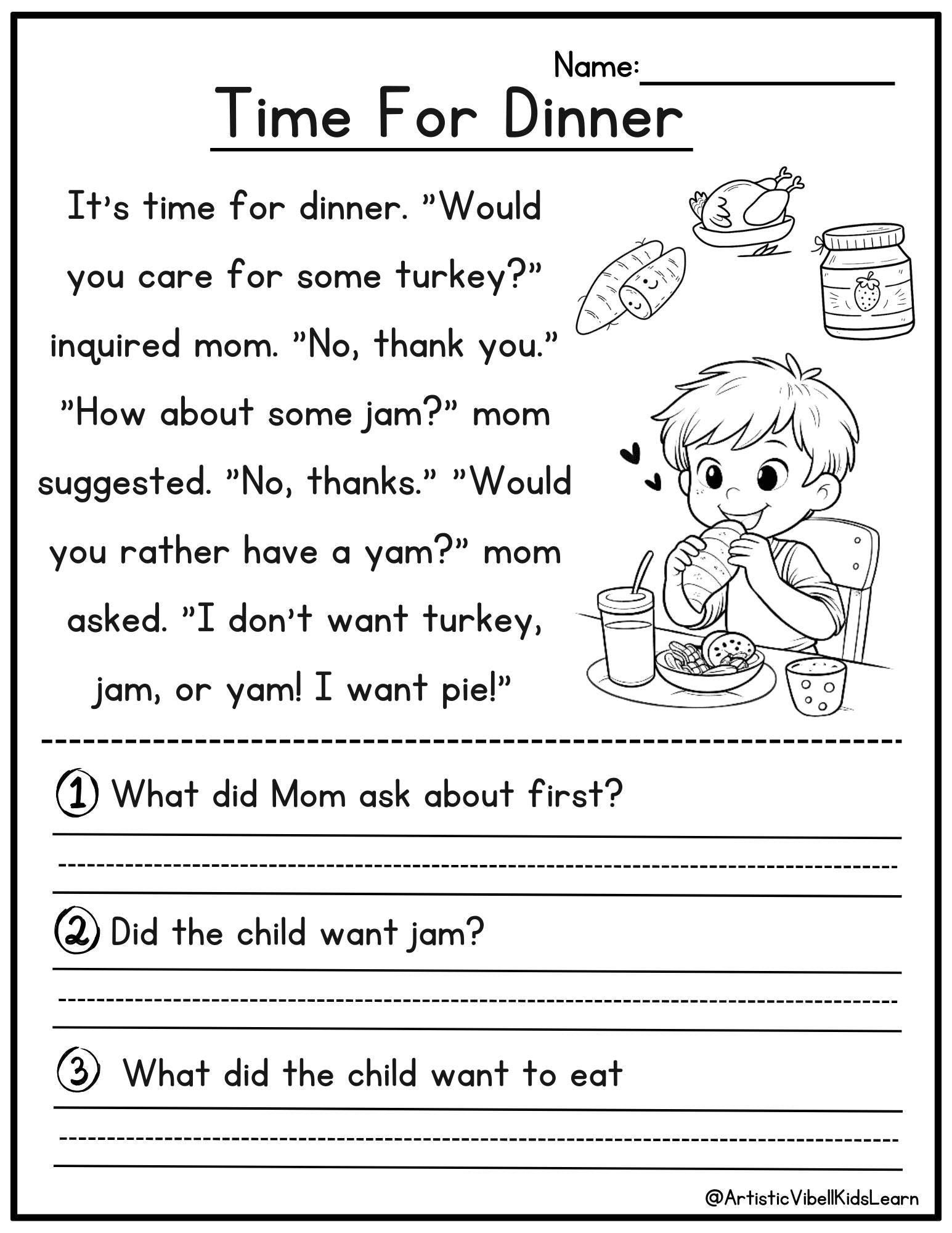 kindergarten printable worksheets reading