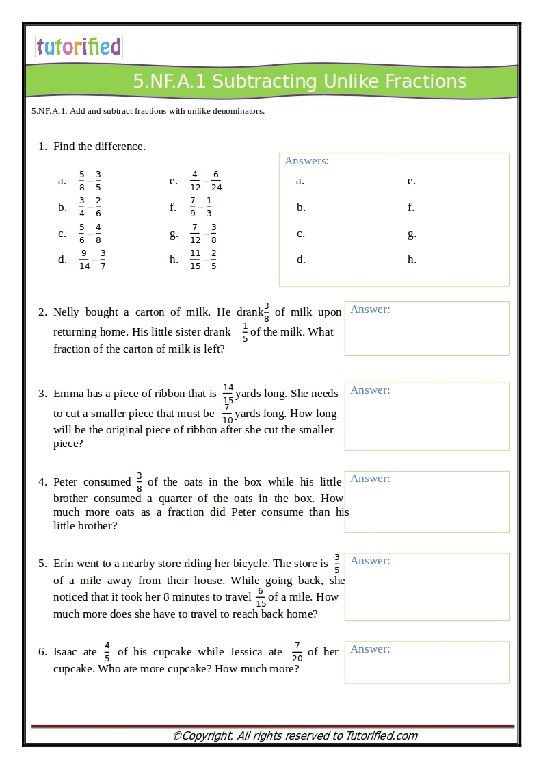 printable 5th grade math worksheets