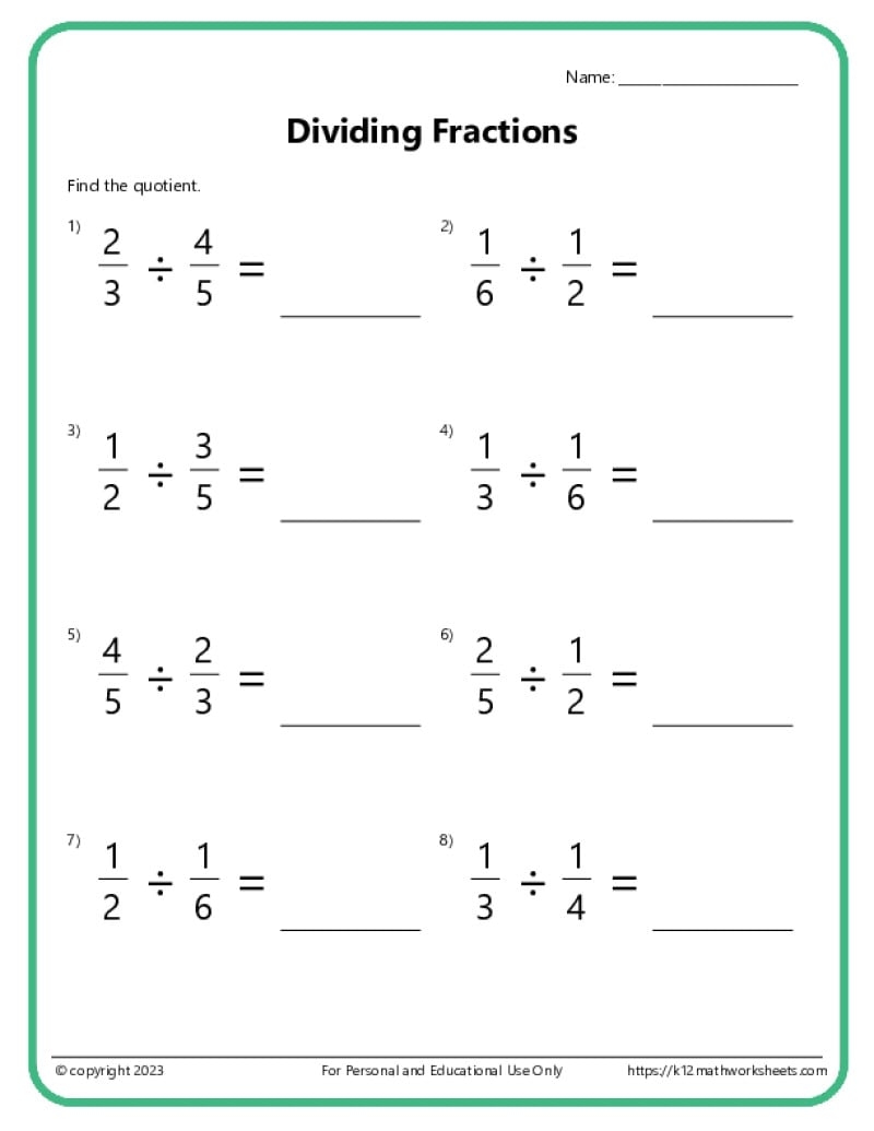 5th Grade Math Worksheets