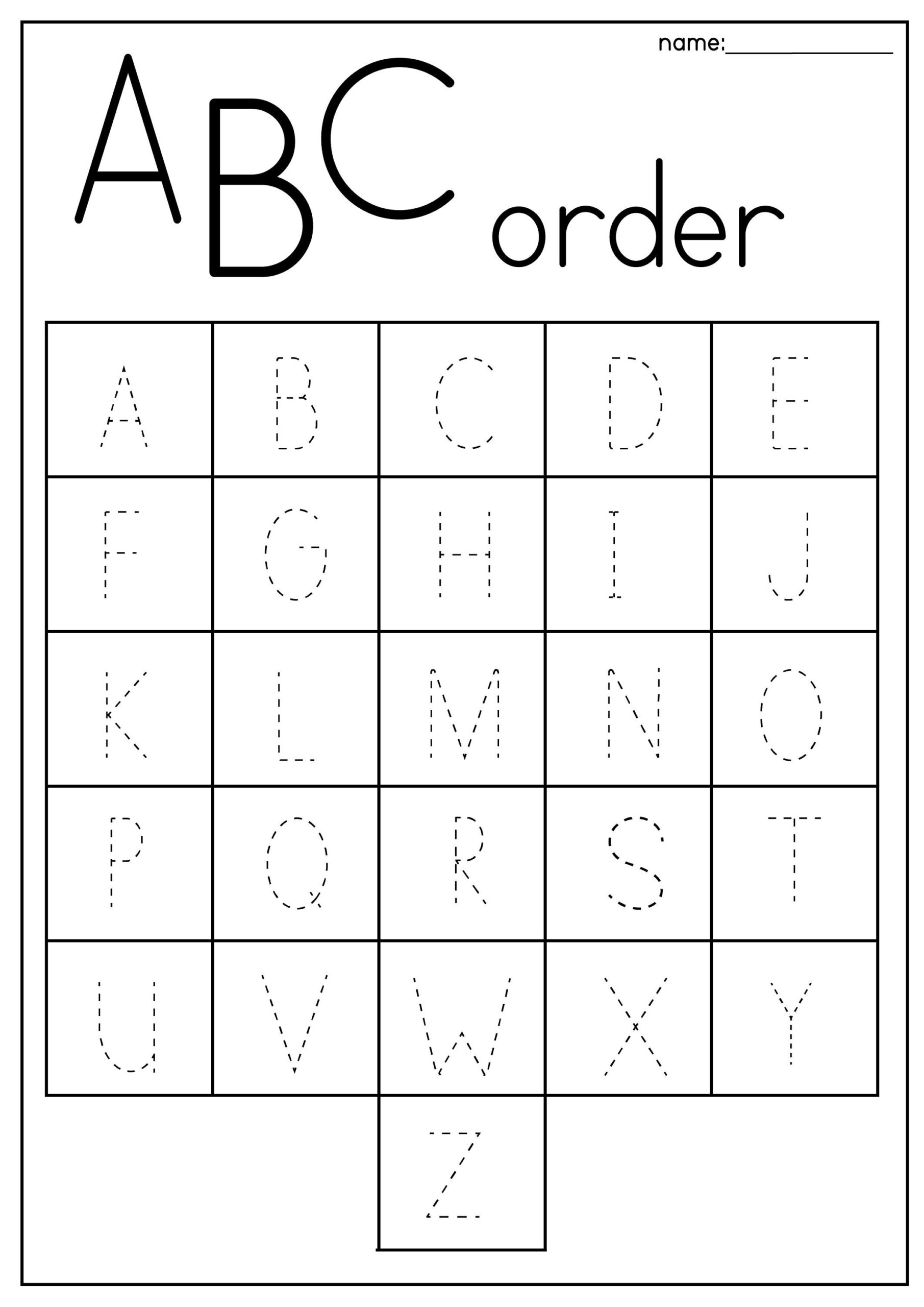 abc worksheet for preschool