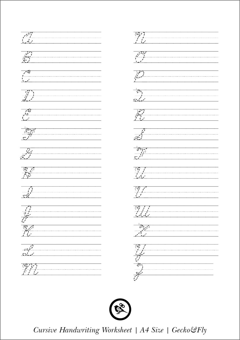 7 Printable Cursive Handwriting Worksheets For Beautiful Penmanship 7 Printable Cursive Handwriting Worksheets For Beautiful Penmanship