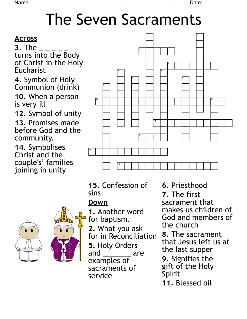 7 Sacraments Word Search WordMint