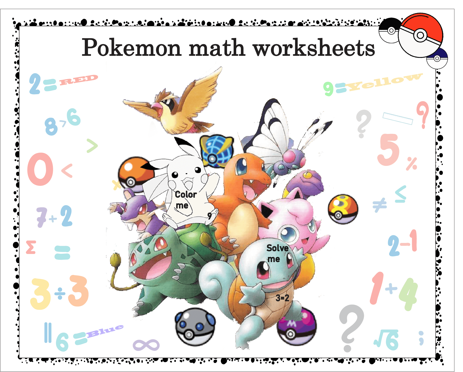 8 Exciting Pok mon Math Worksheets 22 Free Pages