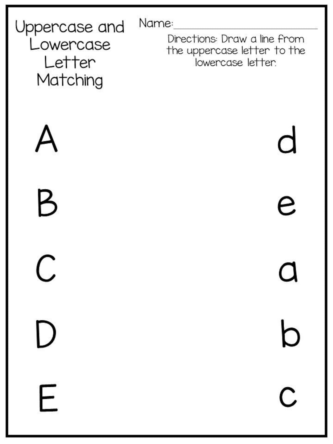 9 Printable Preschool Alphabet Worksheets Letter Recognition Worksheets And Activities Handwriting Etsy