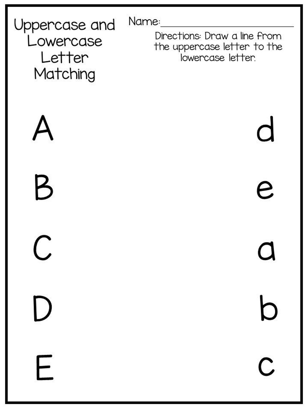 9 Printable Preschool Alphabet Worksheets Letter Recognition Worksheets And Activities Handwriting Etsy