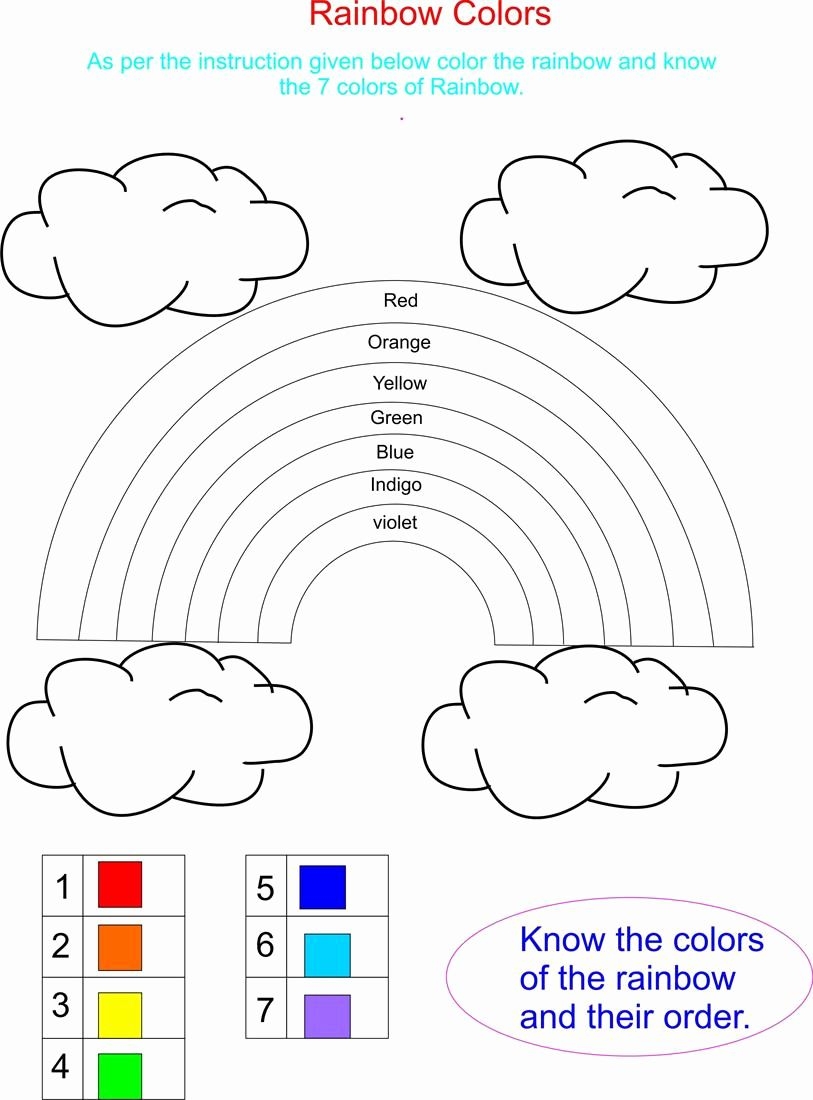 9 Rainbow Ideas Kindergarten Worksheets Free Kindergarten Worksheets Preschool Worksheets