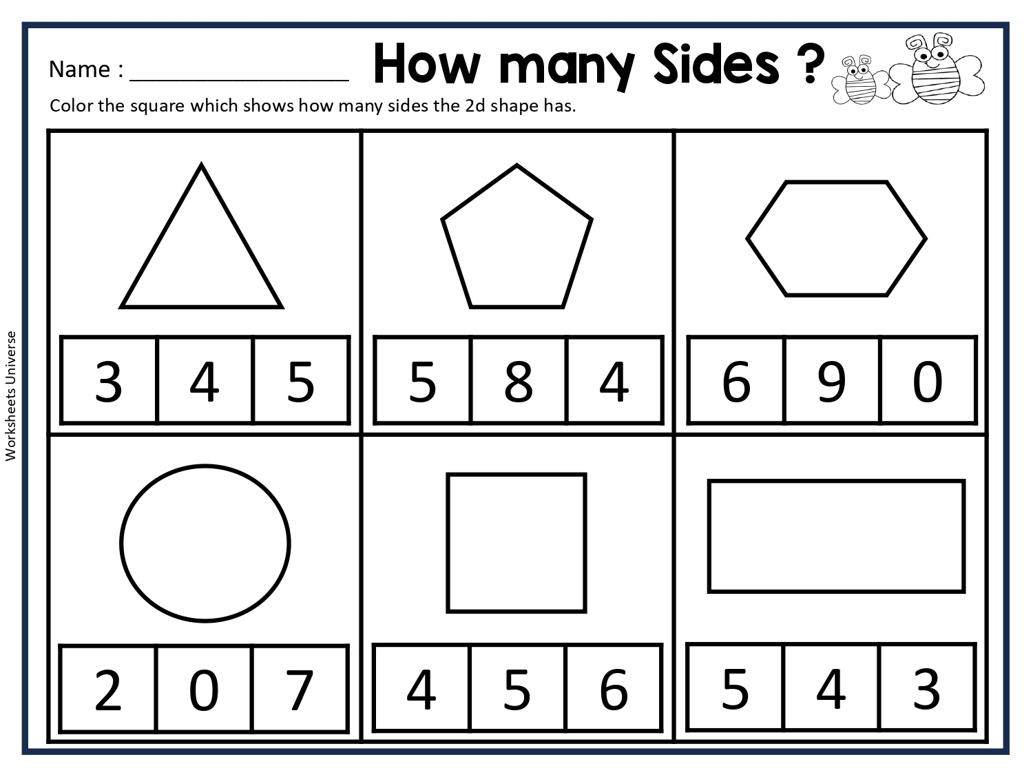 2d shapes kindergarten worksheets