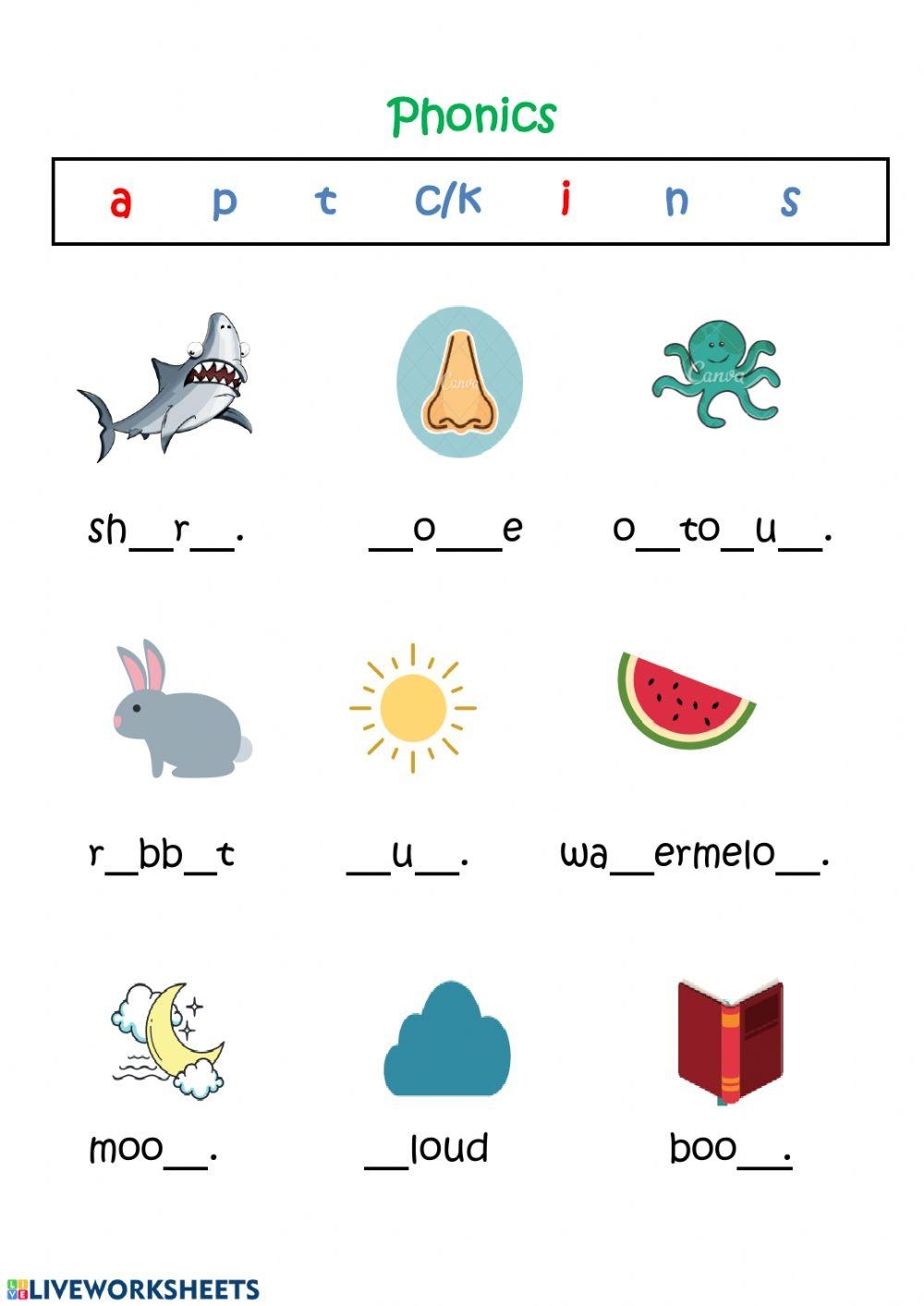 esl phonics worksheets