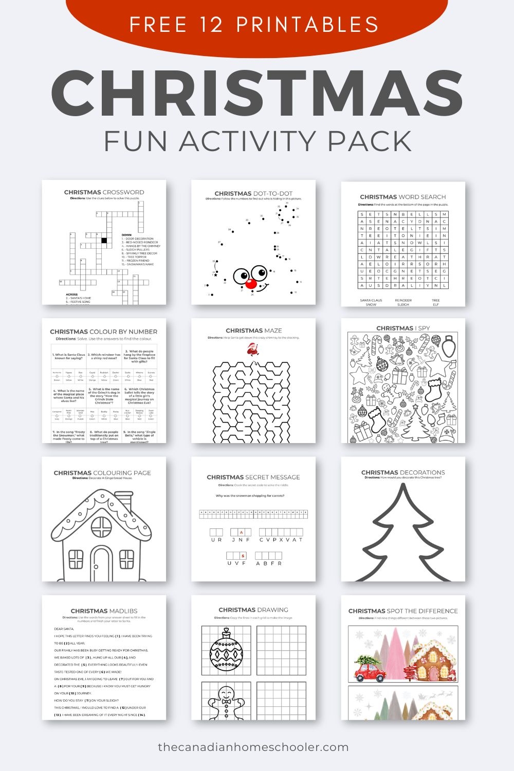 christmas activities printable worksheets