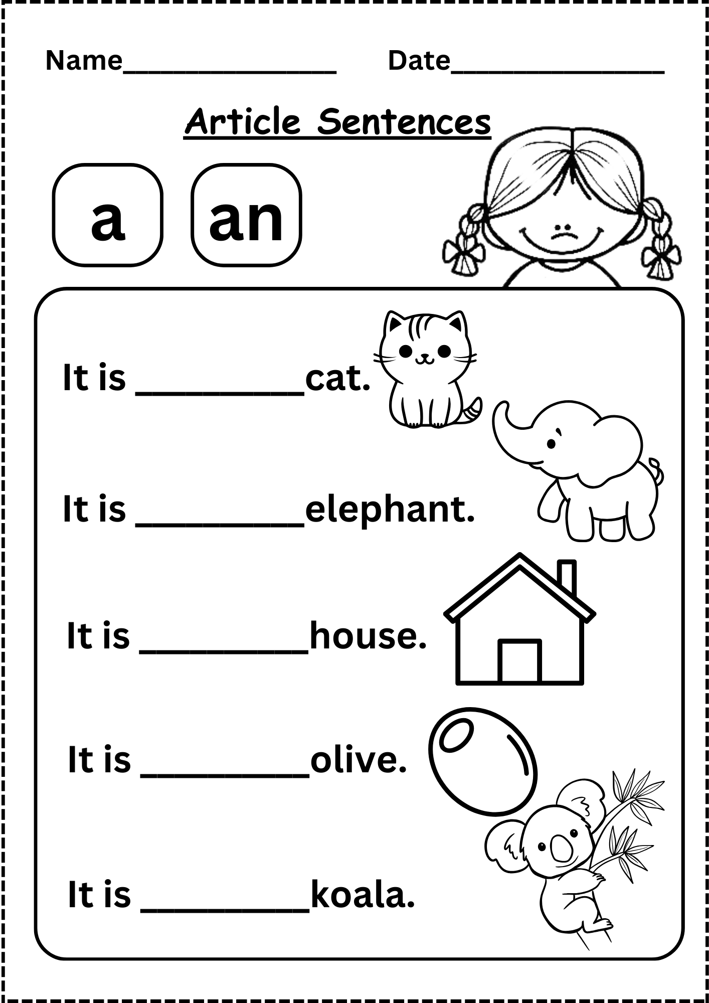 ela worksheets kindergarten
