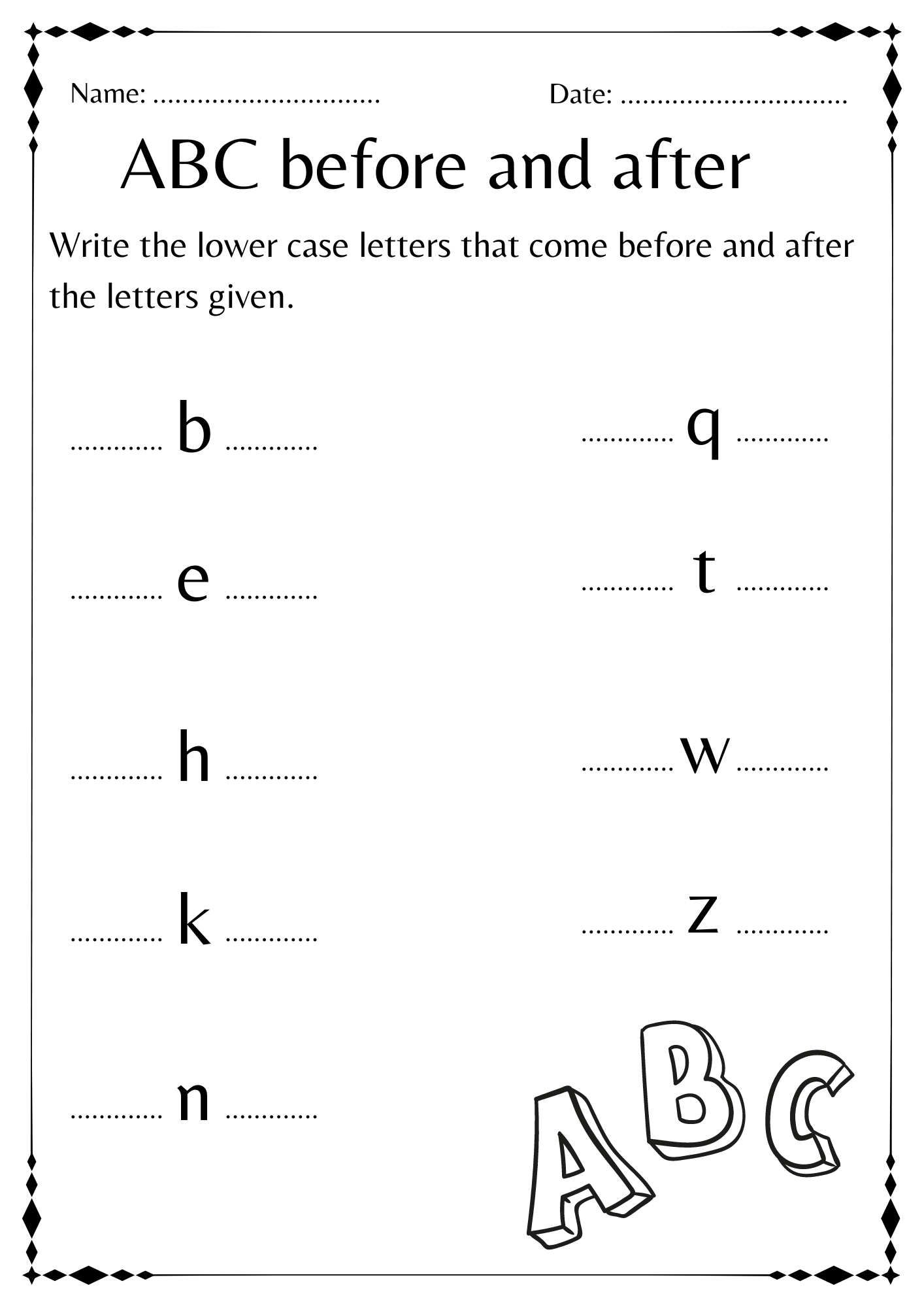 kindergarten literacy worksheets