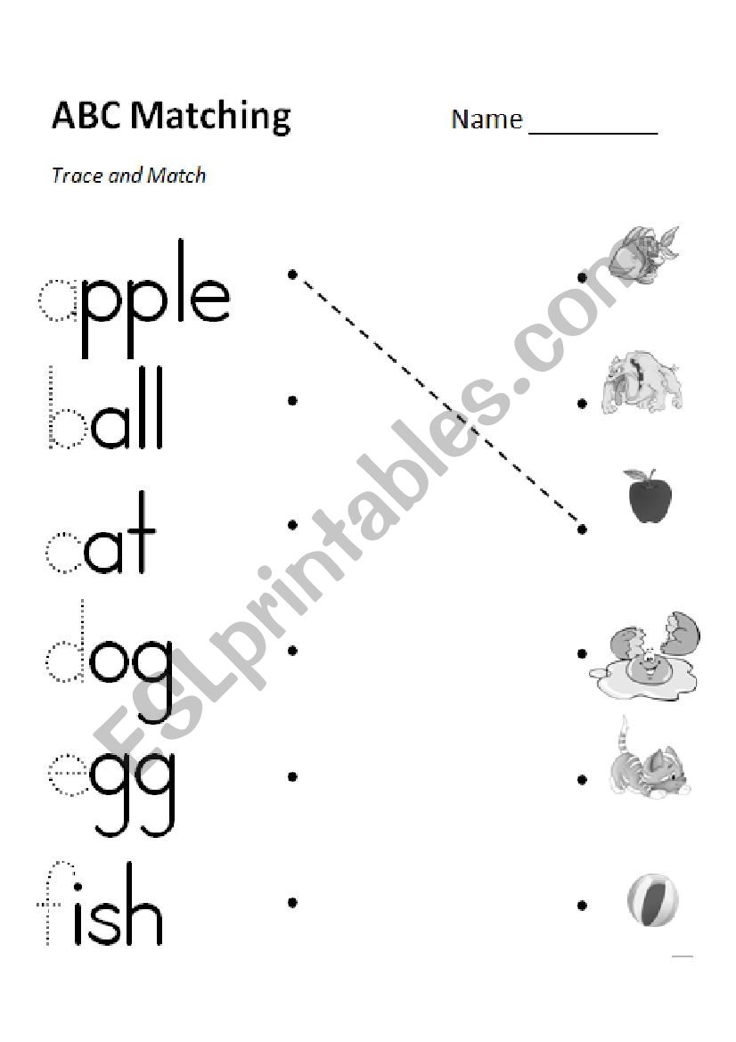 ABC Phonics Matching e f 3 Versions In Color And Grayscale ESL Worksheet By Tastybrain