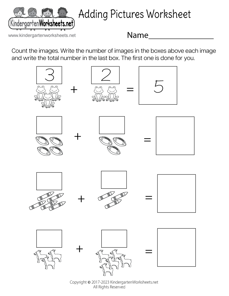 Adding Pictures Worksheet Free Printable Digital PDF