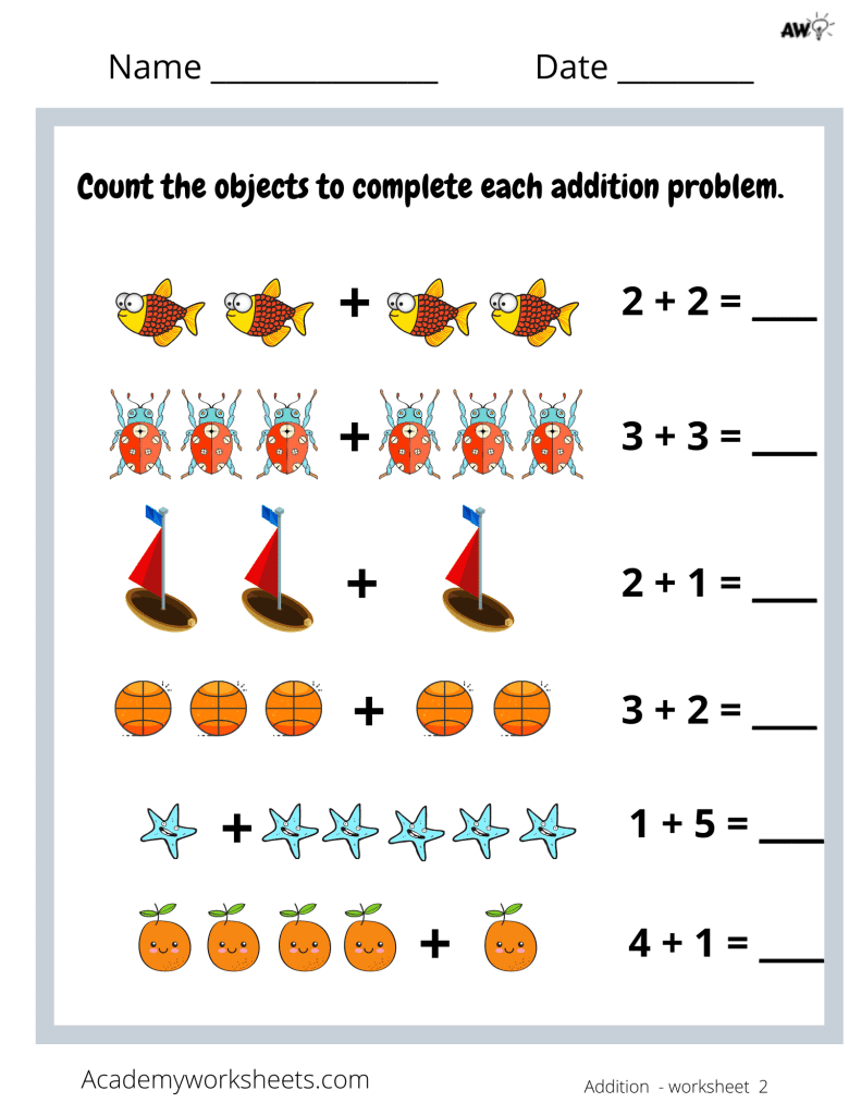 Adding With Pictures Worksheets Free Kindergarten Picture Addition