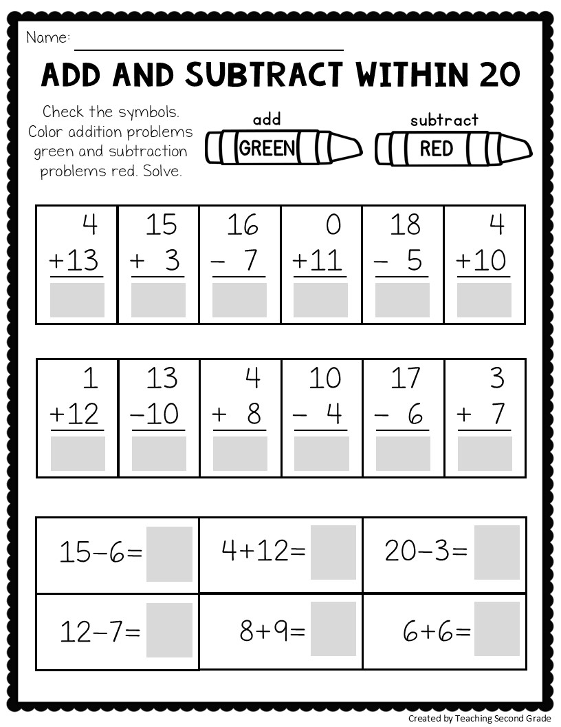 printable 1st grade math worksheets