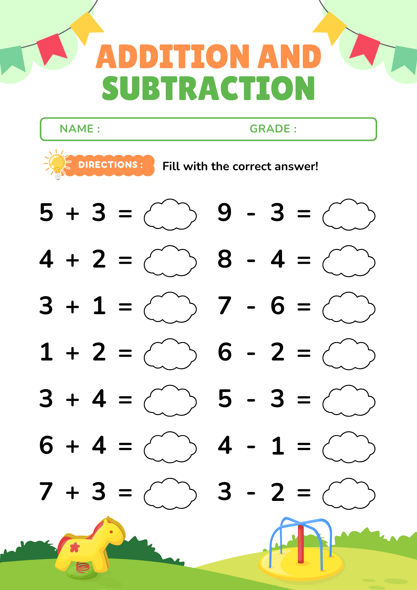 Addition And Subtraction Number Math Worksheets Within 10 For Grade 1 Teaching Resources Addition And Subtraction Number Math Worksheets Within 10 For Grade 1 Teaching Resources