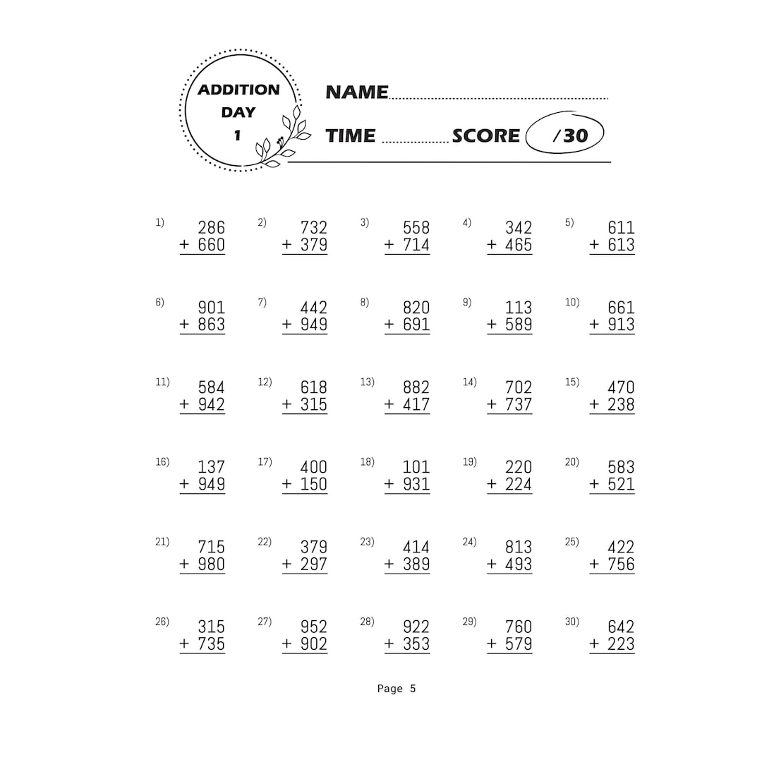 Addition And Subtraction Worksheets Third Grade Elementary Math Problems 3 digit Addition With Answers Busy Book Printable 4rd Grade Math Etsy Addition And Subtraction Worksheets Third Grade Elementary Math Problems 3 digit Addition With Answers Busy Book Printable 4rd Grade Math Etsy
